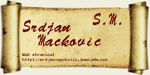 Srđan Mačković vizit kartica